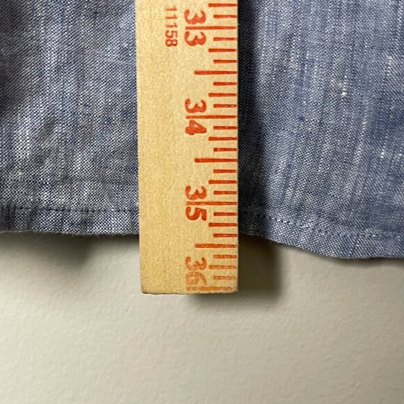 Perry Ellis Short Sleeve Shirt 100% Linen Blue SIZE XLT SEE DESCRIPTION.. - Picture 6 of 11